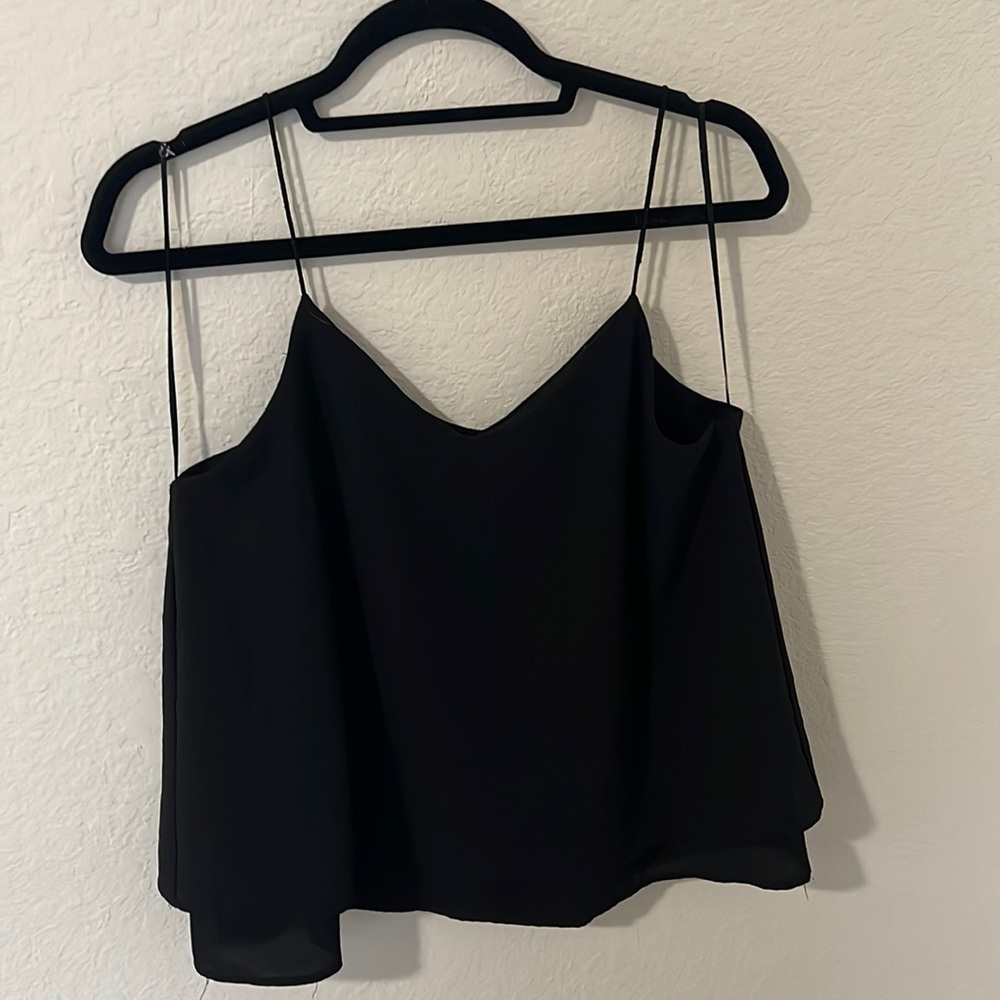 Paper Crane Black Spaghetti Strap Tank